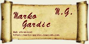 Marko Gardić vizit kartica